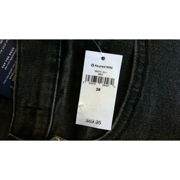 NWT GAP Women's Classic Straight Jeans 28 Faded Black Stretch #50679 - Picture 3 of 6